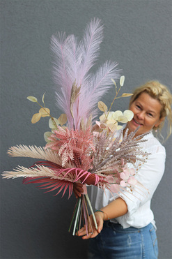 Rewia Pink, różowy bukiet dekoracyjny, wys.83cm  