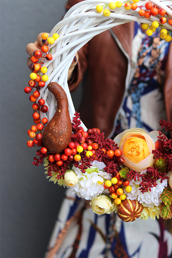 Słoneczna Jesień 2, asymetryczny wianek jesienny