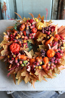 jesienny pomarańczowy wianek, Orangina Leaves, śr.32cm 