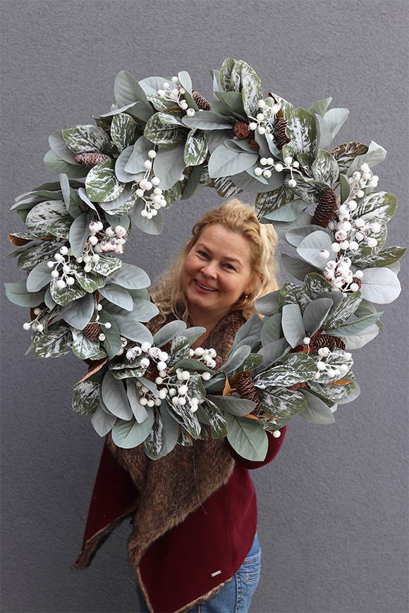 Moko Winter, duży zimowy wianek, śr.76cm