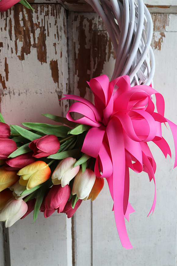 dekoracyjny wianek Tulipanowy, śr.45cm 