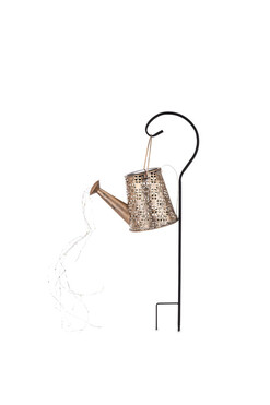 Konewka E, metalowa dekoracja ogrodowa LED, wys.61cm