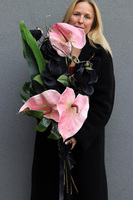 Czarna Magnolia, bukiet nagrobny do położenia