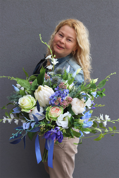 Malediwy Blue M, niebieski bukiet kwiatów, wys.60cm 