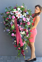 dekoracja nagrobna / wiązanka z wstęgą, Helojza , wym.150cm