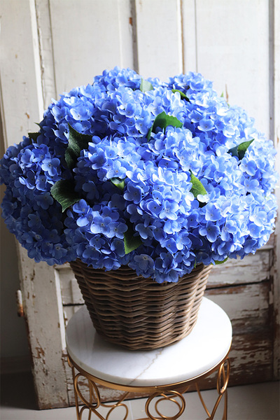 bardzo bogaty kosz hortensji, Blueste Provance, wym.56x47cm   