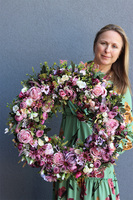 Bella Jesienna 6, duży kwiatowy wianek na drzwi, śr.63cm  