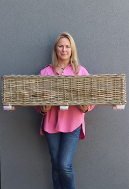 OD RĘKI Bahama Basket E, pleciony kosz osłonka z wikliny skrzynka, wym.30x104x35cm