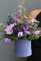 Meadows, fioletowy flowerbox welurowy