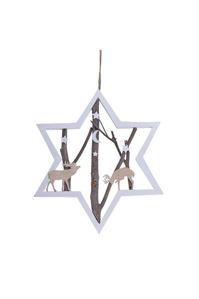 Winter Star, zawieszka świąteczna drewniana