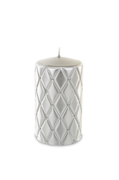 świąteczna świeca Florencja 3, srebrna, wym.14x8x8cm