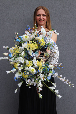 Ptaszki Majowe, wiosenny wianek z ptaszkiem, rozp.80cm