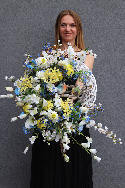 Ptaszki Majowe, wiosenny wianek z ptaszkiem