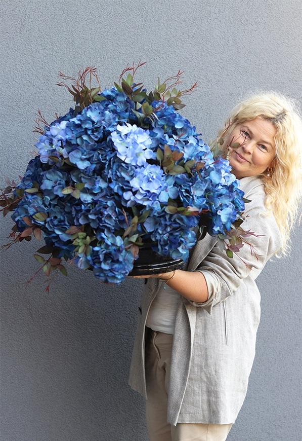 Navy Hortensje Deluxe, komplet dekoracji nagrobnych