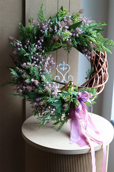 Jagodowe Konwalie, wiosenny wianek z ptaszkiem