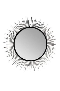 Sun Black, okrągłe lustro w ozdobnej ramie, śr.80cm