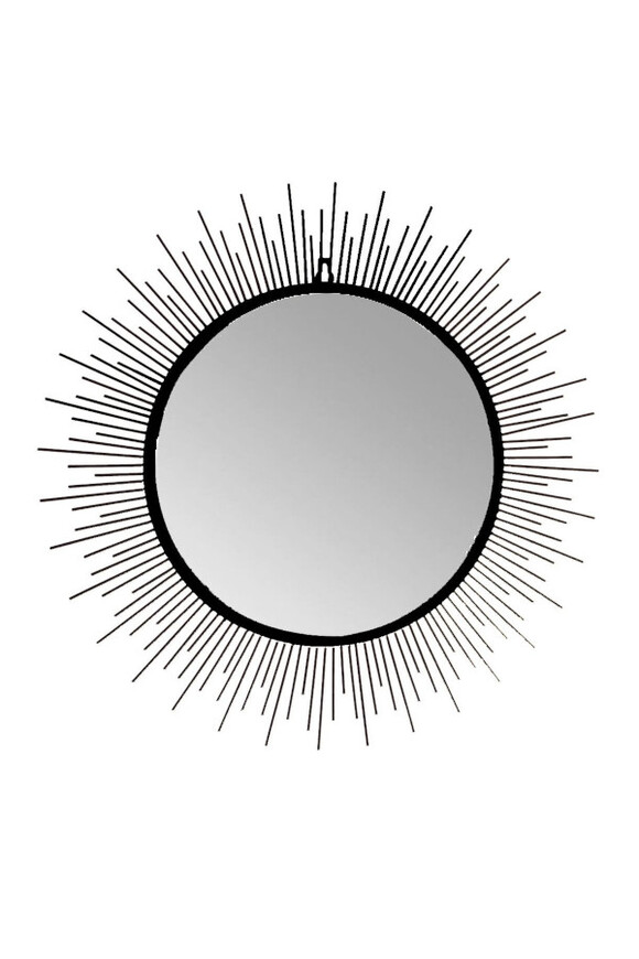 Sun Black, okrągłe lustro w ozdobnej ramie