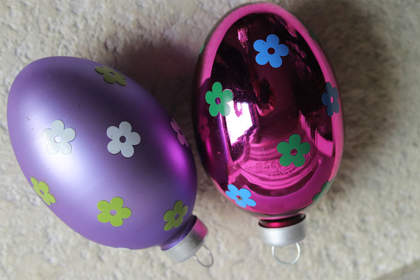 Easter Eggs Violet, zestaw zawieszek na Wielkanoc