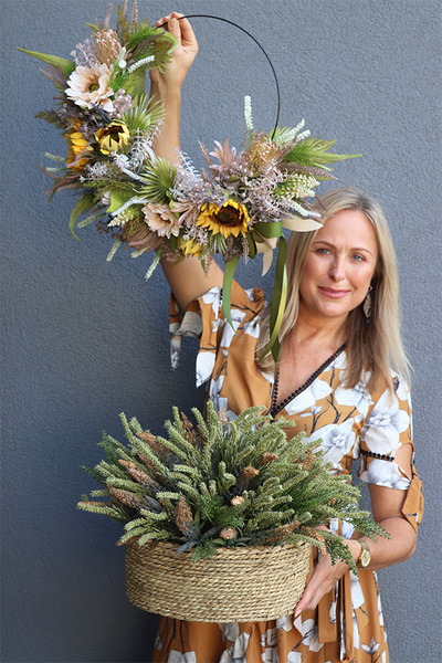 Wrzosowisko Zieleń, kompozycja kwiatowa w donicy