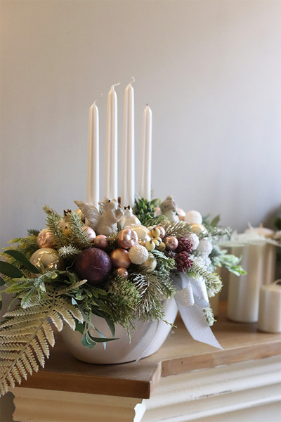 Fioletina Laos, stroik świąteczny / adwentowy