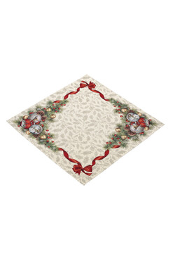 Gwiazdkowy Ostrokrzew, świąteczny obrus gobelinowy, 98x98cm