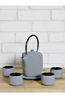 Hokkaido, żeliwny zestaw do herbaty, szary