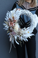 Kremowa Jesień, asymetryczny jesienny wianek