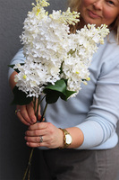 Bzy Deluxe Premium, gumowy bez kwitnący lilak, biały, 3szt, dł.70cm 