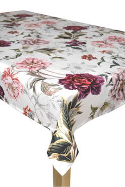 Peony Garden, obrus plamoodporny w kwiaty, wym.180x140cm 