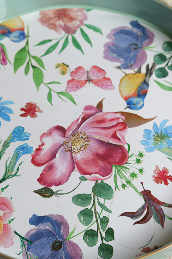 Decoradore Spring, taca melaminowa z uchwytami