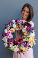 Letni Motyl, barwny wianek dekoracyjny, śr.29cm