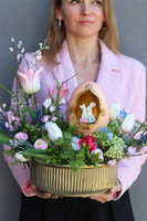 Merenda, stroik wielkanocny z zajączkami