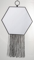 Hexagon C, lustro w czarnej ramie, wym.38x20cm