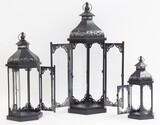 Giardino, metalowy lampion / latarenka, kpl.3 szt