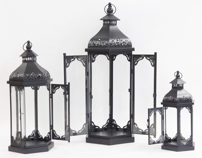 Giardino, metalowy lampion / latarenka, kpl.3 szt 