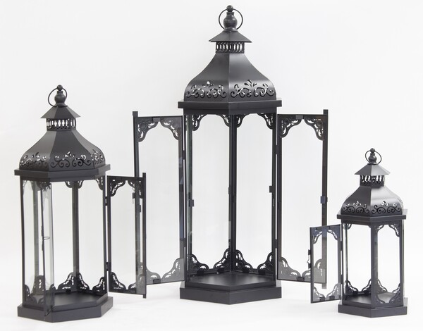 Giardino, metalowy lampion / latarenka, kpl.3 szt