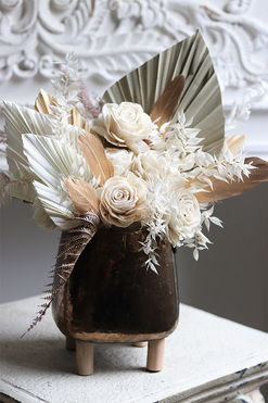 Boho Leata, kompozycja w naczyniu na nóżkach, wym.39x32cm 