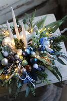 Bluesfera, zimowy stroik ze świecami, wym.33x60cm