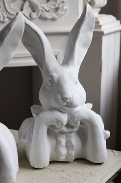 OD RĘKI Pani Zając B, figurka zajączek wielkanocny, biały, wys.33cm