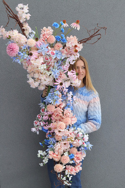 OD RĘKI Poetica, pastelowa girlanda dekoracyjna, dł.170cm