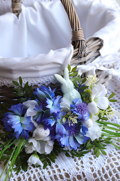 Weronika, dekoracja do koszyczka z chabrami, wym.16x27cm