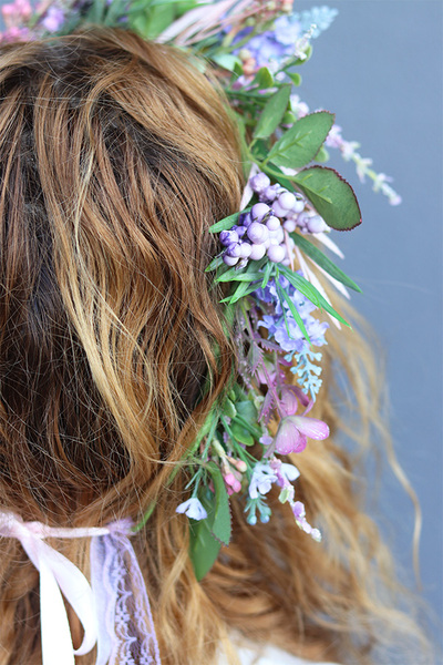 Felista, wianek na głowę z wrzosem