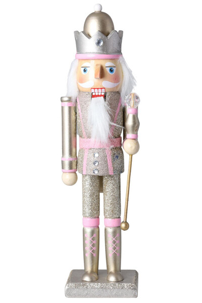 Nutcracker, figurka drewniany dziadek do orzechów, champagne wys.7.5x6.5x30.5cm