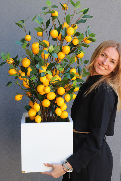 Limone Fiberglass, sztuczne drzewko cytrynowe w donicy