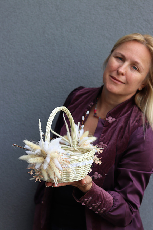 Nedde, dekorowany koszyczek wielkanocny, wys.24cm