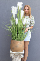 Premium Gold, sztuczna roślina w złotej donicy, wys.128cm