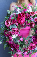 Redutta, elegancki wianek w kolorze fuksji, śr.55cm