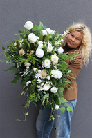 Doris New, biała wiązanka nagrobna