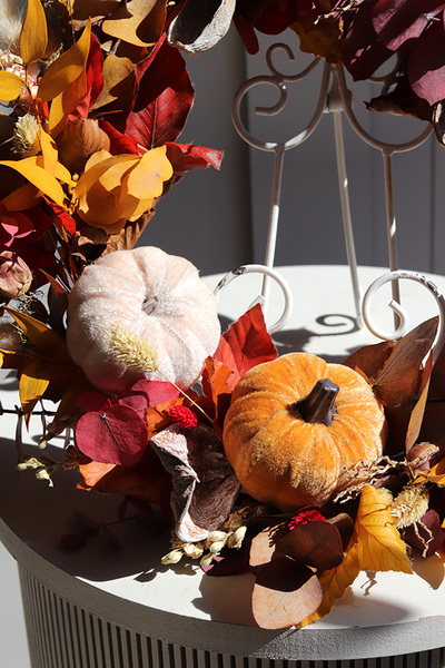 Boho Berre, dekoracyjny wianek ze stabilizowanych roślin, śr.35cm