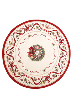 Domowe Święta, świąteczny obrus gobelinowy, okrągły, śr.140cm